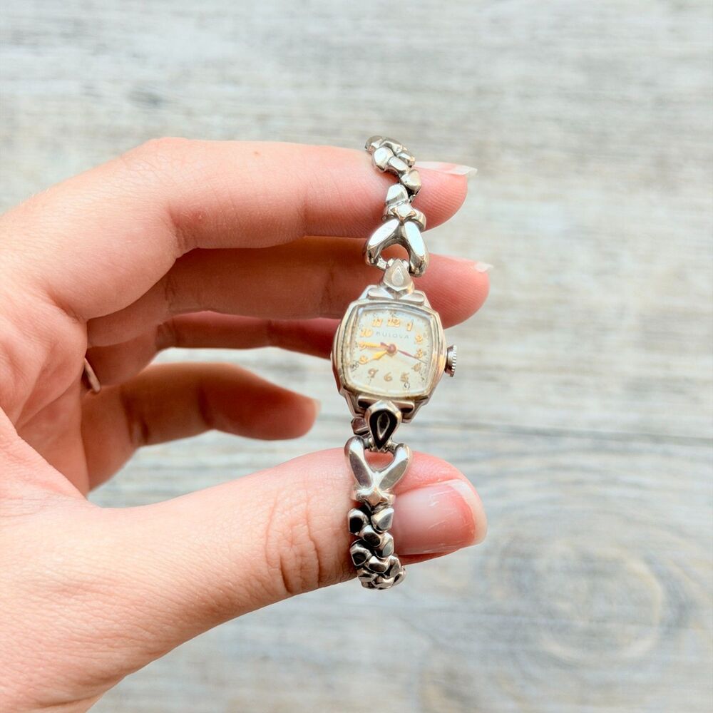 Vintage Bulova 10K GF Top Caps Ladies Wrist Watch Art Deco Bracelet Watch - Picture 9 of 11